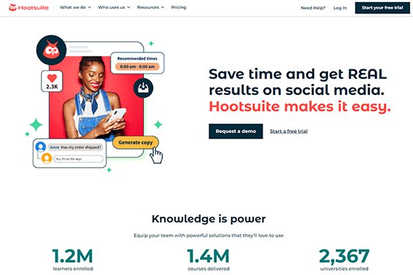 Hootsuite Homepage