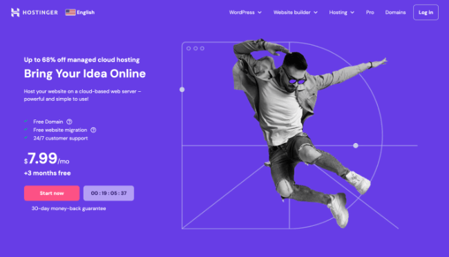 hostinger cloud hosting homepage