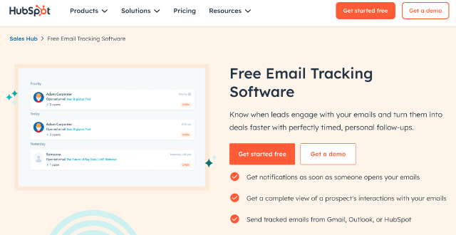 HubSpot Free Email Tracking Software