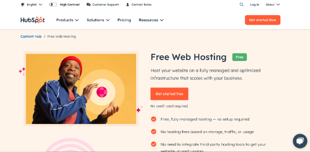hubspot free hosting
