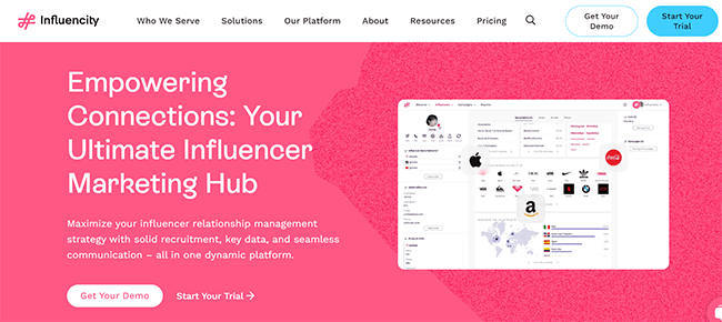 Influencity Influencer Homepage