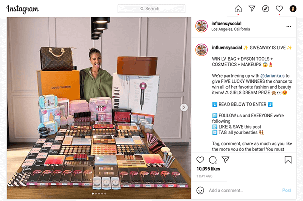 Influensysocial giveaway