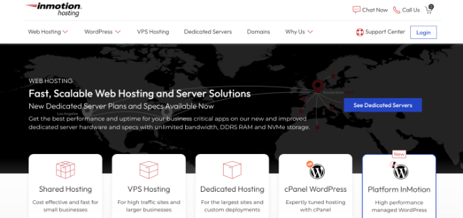 inmotion hosting homepage