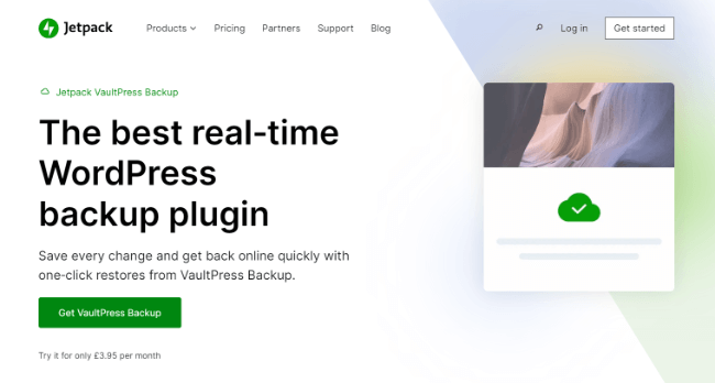 Jetpack Backup Homepage.