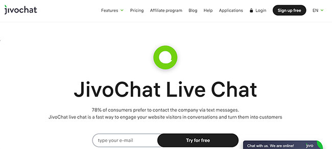 Jivochat Homepage