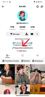 kallmekris tiktok bio link