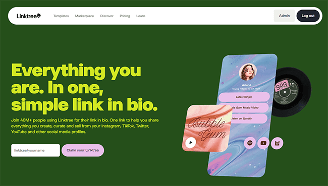 Linktree Homepage