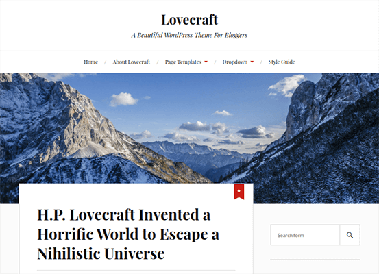 lovecraft wordpress theme
