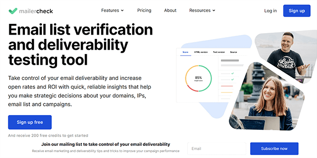 MailerCheck Homepage