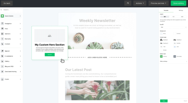 mailerlite email builder