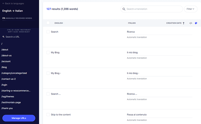 Manually edit translations