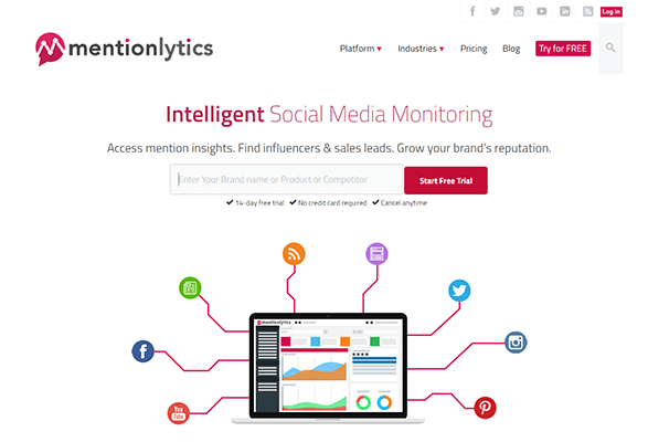 Mentionlytics Homepage