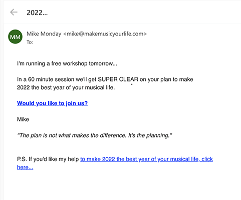 mike monday text email