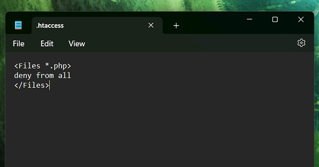 notepad htaccess