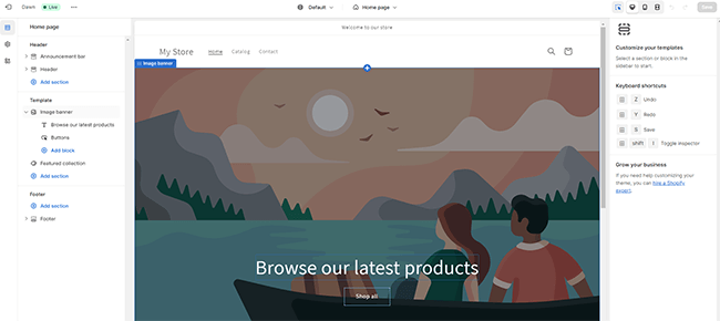 online store customize