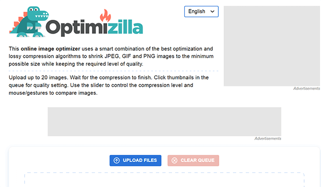 optimizilla homepage