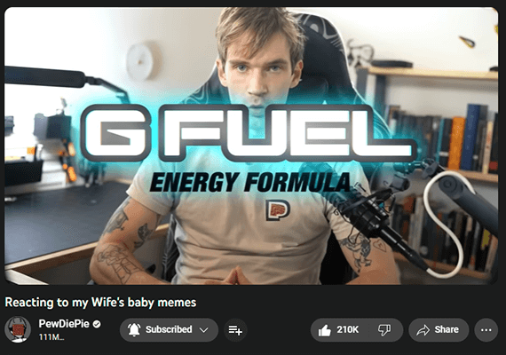 pewdiepie g fuel partnership