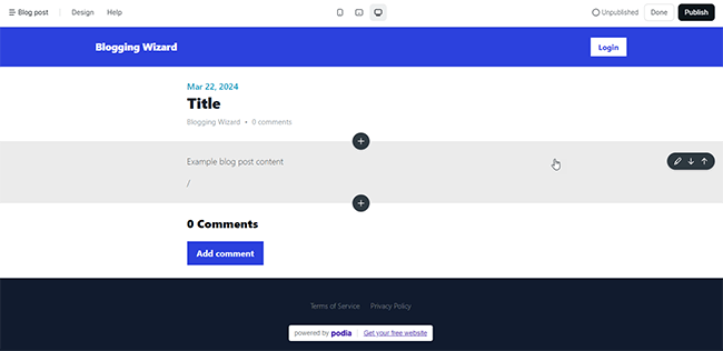 Post editor - edit post page