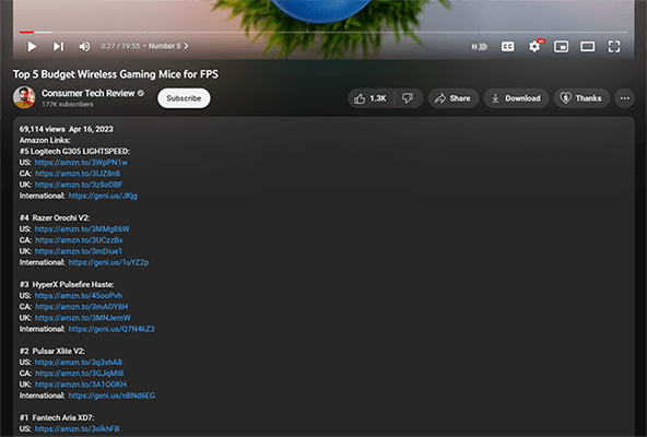 Promote through YouTube - Affiliate links