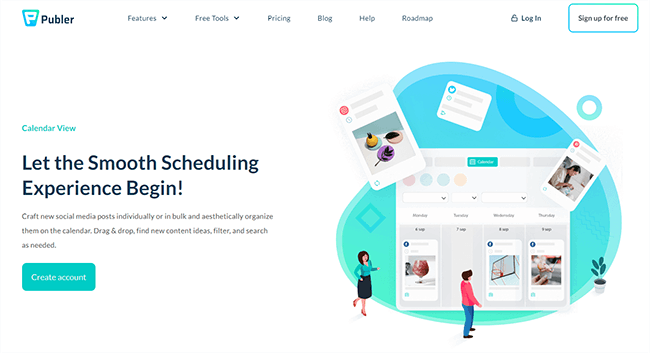 Publer Scheduling Homepage