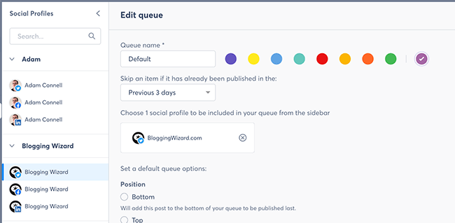 Publishing lists - edit queue