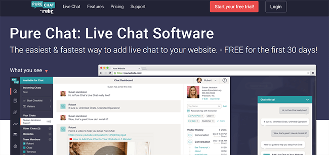PureChat Homepage