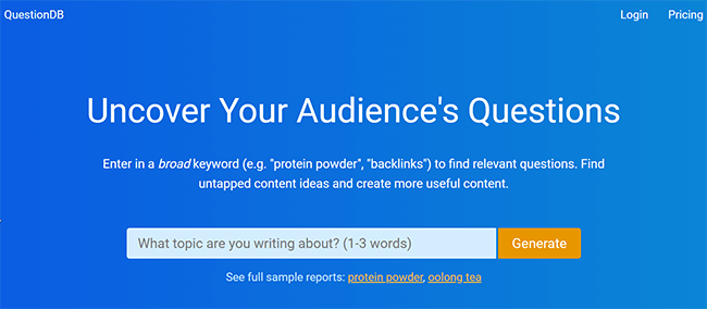 QueestionDB Homepage