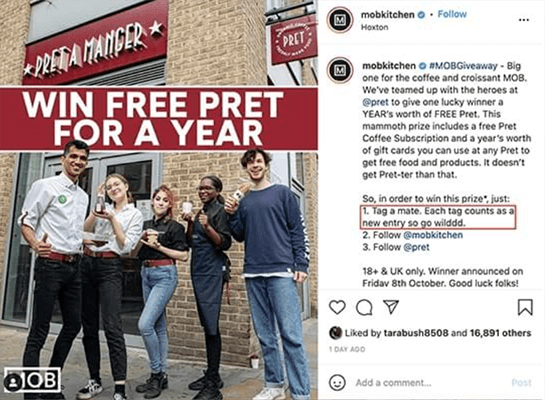 run a social media giveaway