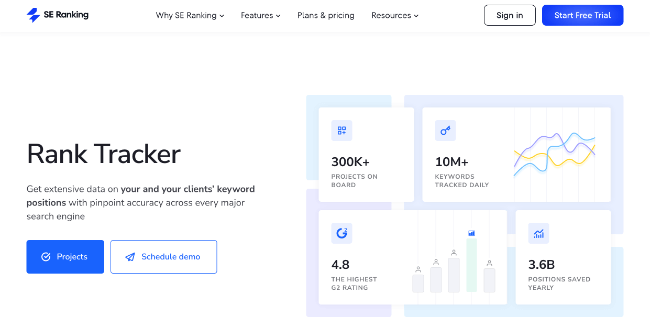 se ranking rank tracker homepage