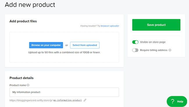 Sellfy - Digital product