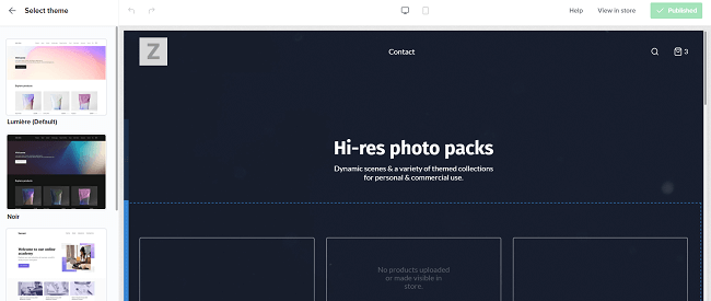 sellfy store settings