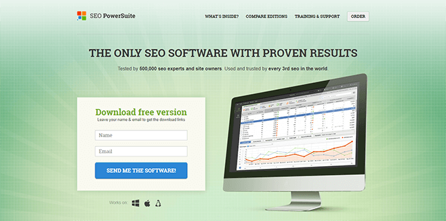 SEO PowerSuite Homepage
