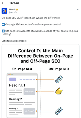 share articles as twitter threads ahrefs