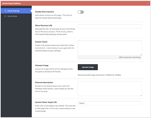 Social Snap Option for Social Media