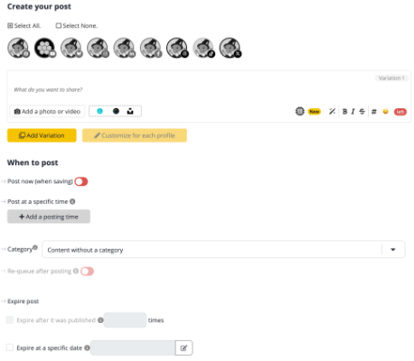 socialbee manage social schedule