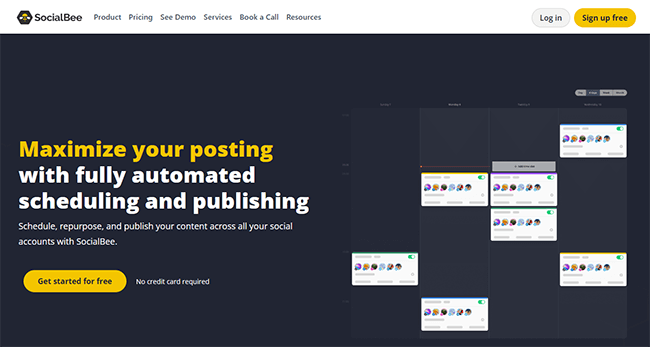SocialBee Scheduling Homepage