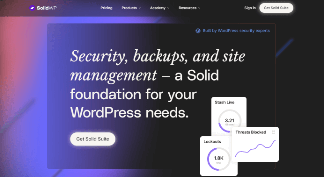 Solid Backups Homepage.