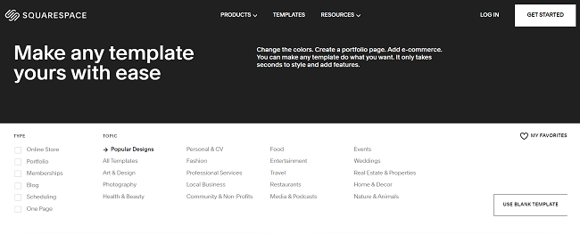 Squarespace Homepage