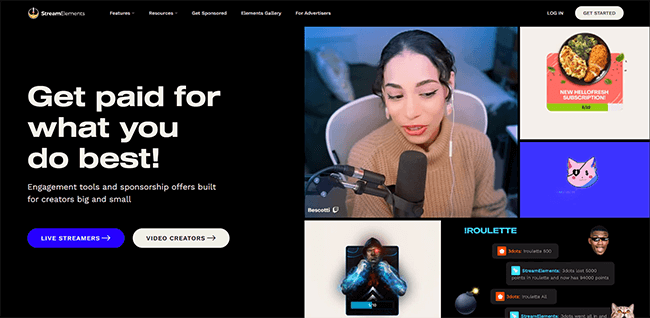 streamelements homepage