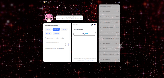 streamelements paypal link