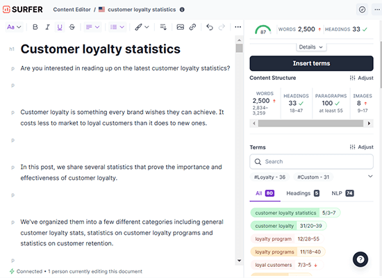 surfer seo related keywords