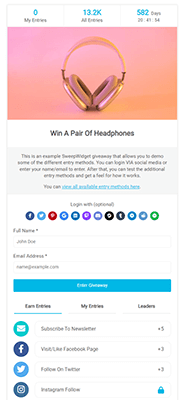 sweepwidget giveaway form