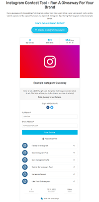 Sweepwidget instagram giveaway widget