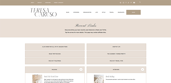 Target specific occasions - Landing page