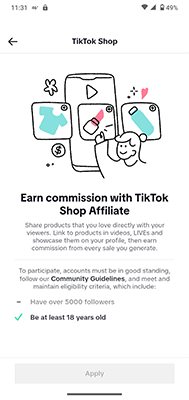 tiktok apply tiktok shop