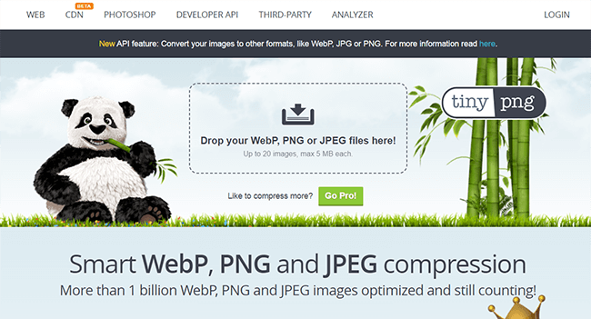 tinypng homepage