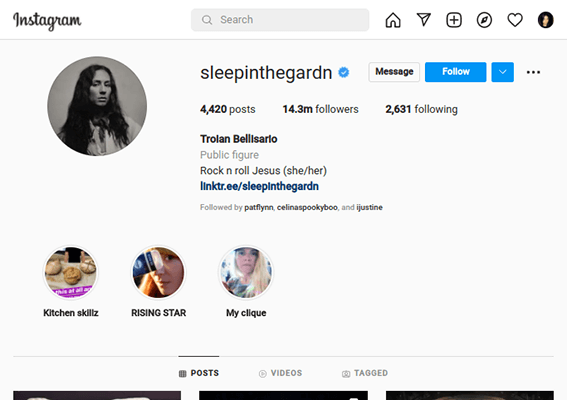 troian bellasario instagram profile