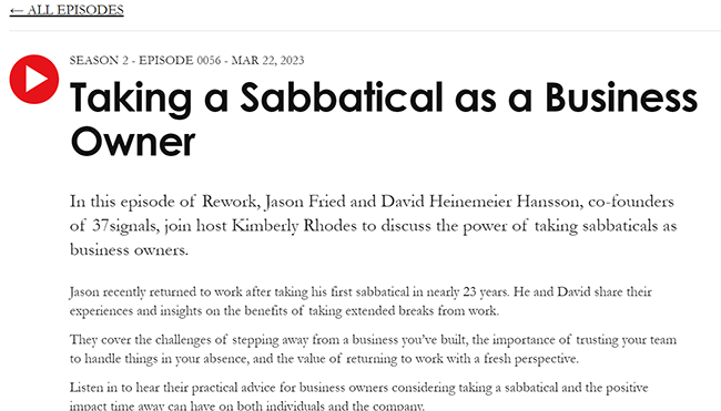 turn a video series into a podcast sabbatical