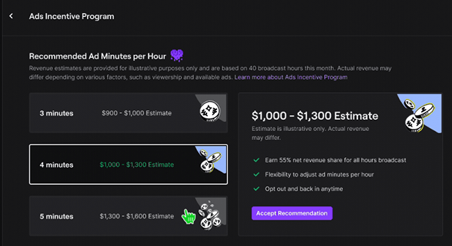 twitch ads incentive program