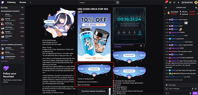 twitch donation link